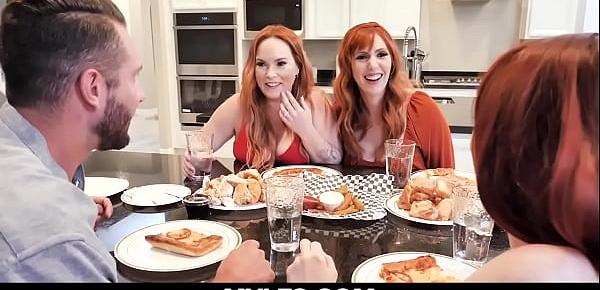  Busty Redhead Invites Boyfriend To Meet Her Moms They Have A Foursome